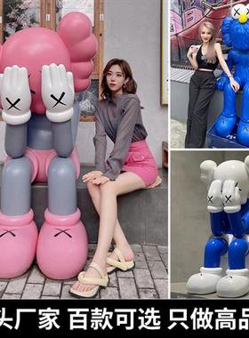 网红大摆件芝麻街公仔玻璃钢雕塑户外商场店铺客厅装饰落地