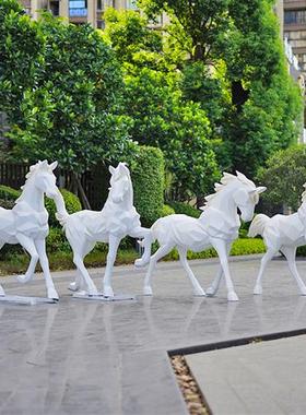 玻璃钢大型马雕塑仿真马模型户外庭院子花园商场美陈园林景观装饰