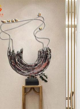 现代简约酒店会所销售楼客厅玄关馈赠装饰礼品逍遥电镀银做旧摆件