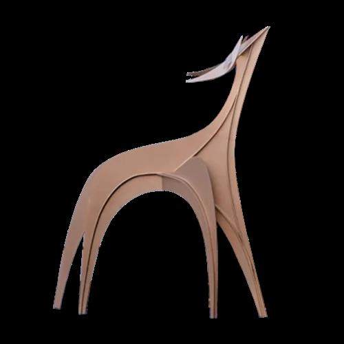 户外不锈钢几何梅花鹿雕塑售楼处地产草坪造景装饰抽象动物摆件