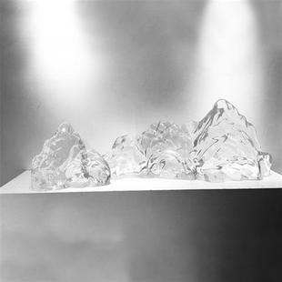 轻奢风家居铂晶透明树脂假山雕塑酒店大堂客厅装 饰艺术品大摆件