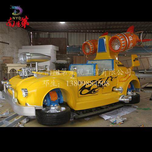 游乐园开业活动彩车花车炫酷飞车网红互动设备玻璃钢彩车