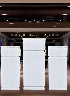 防水防锈烤漆白色长方体底座新中式客厅酒店样板婚庆房外雕塑摆件