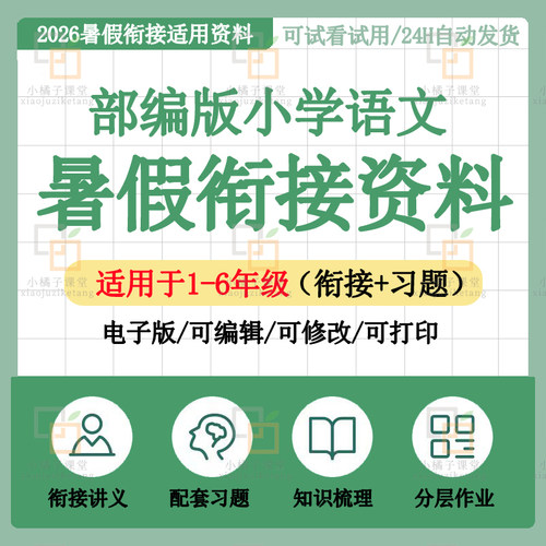 2026新小学语文暑假衔接预习资料专项专题提升培优讲义练习电子版