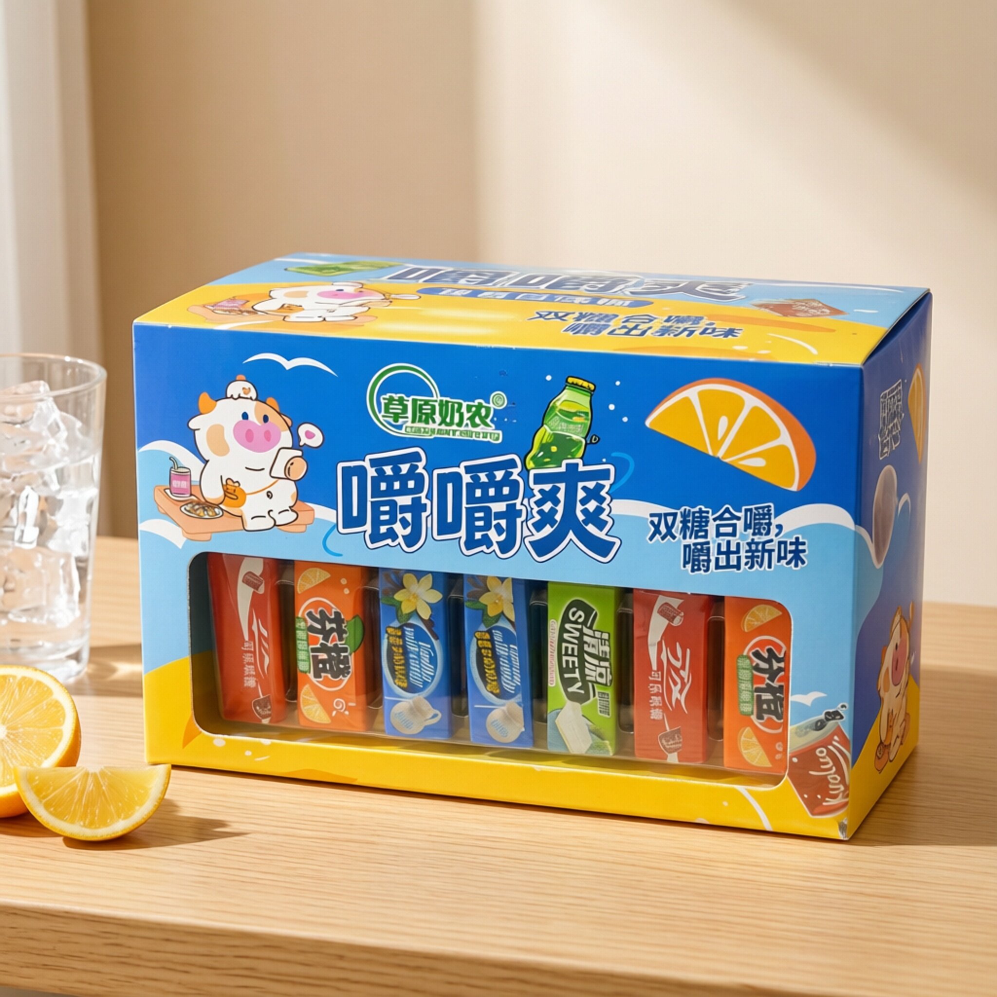 嚼嚼爽软糖汽水味糖双糖合嚼混合口味组合糖果儿童解馋休闲小零食