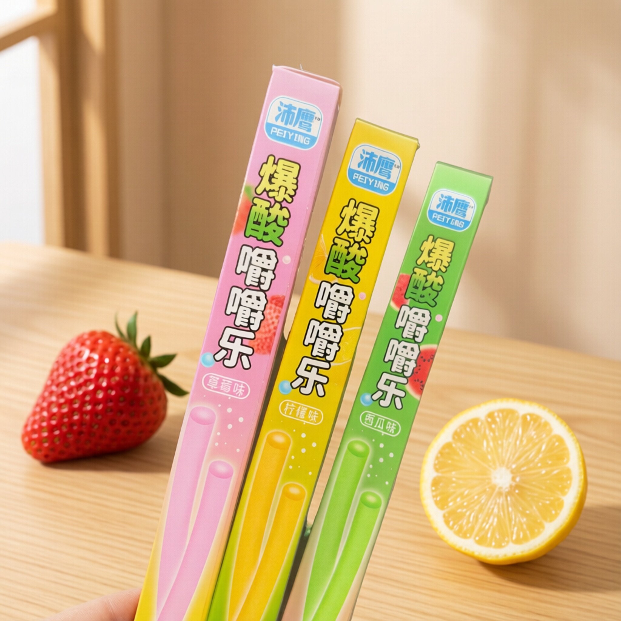 爆酸嚼嚼乐长条泡泡糖混合水果味怀旧儿童零食可吹超大泡泡口香糖