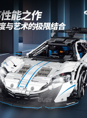 古励10652高速特技车1:10系列遥控积木车模型高难度拼装儿童玩具
