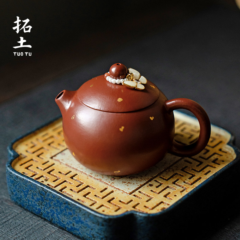 拓土紫砂壶高档手工洒金西施壶泡茶壶红茶家用单个泡茶壶单人女士