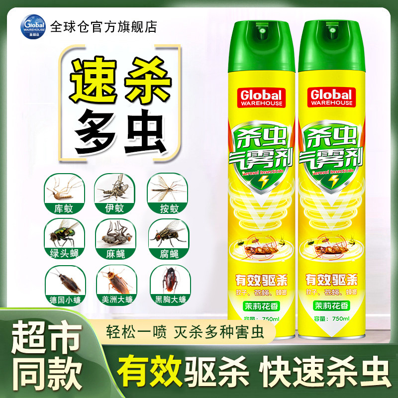 全球仓杀虫剂气雾剂家用室内灭蚊子蟑螂药苍蝇非无毒驱虫喷雾神器