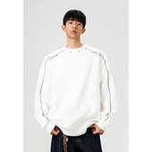 卫衣男W5413特P35 华棉高克重400g解构铆钉大码 长袖 W5413J加绒P40