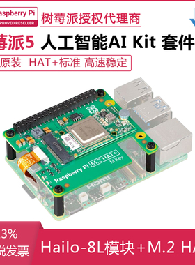 树莓派Pi5 官方AI Kit Hailo8L人工智能 AI HAT+扩展板13/26Tops