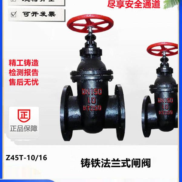 法兰铸铁闸阀铜杆铜芯防护阀门Z45T人防自来水管道闸阀DN100闸阀