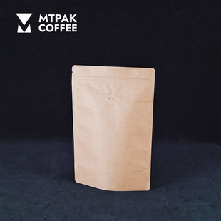 500g黄牛皮自立袋(19*27.5*10cm )单向排气阀+普通拉链咖啡豆包装