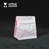 8cm 125g哑粉八边封方形 单向排气阀侧拉链咖啡豆分装 袋