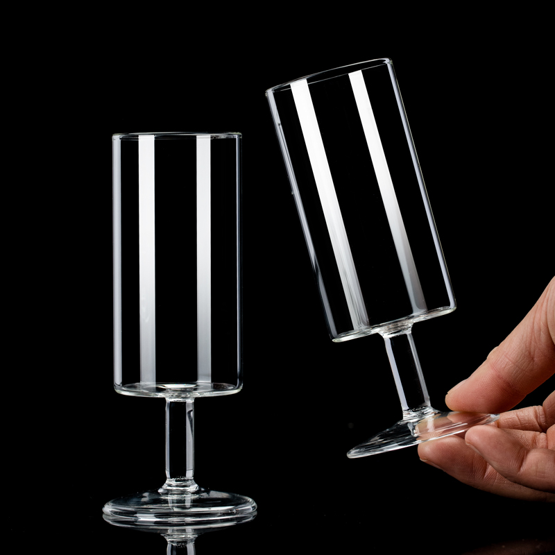 二两白酒杯耐热家用高硼硅玻璃100ml高脚白酒杯套装品鉴杯黄酒杯