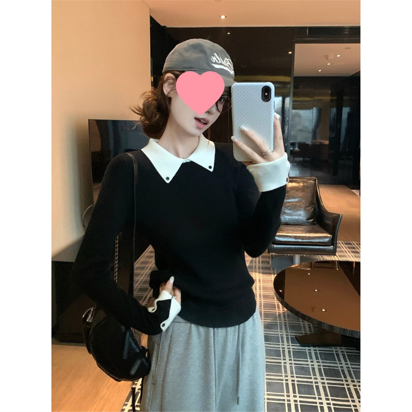 安迪绒洗水 天猫品质 设计感撞色翻领针织毛衣女学院知性风 2025,女装/女士精品,毛衣,淘宝优惠券,粉丝福利购,淘宝优惠卷