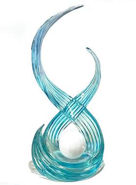 简约现代创意透明树脂摆件《鸿运高照》客厅玄关样板间酒店大堂