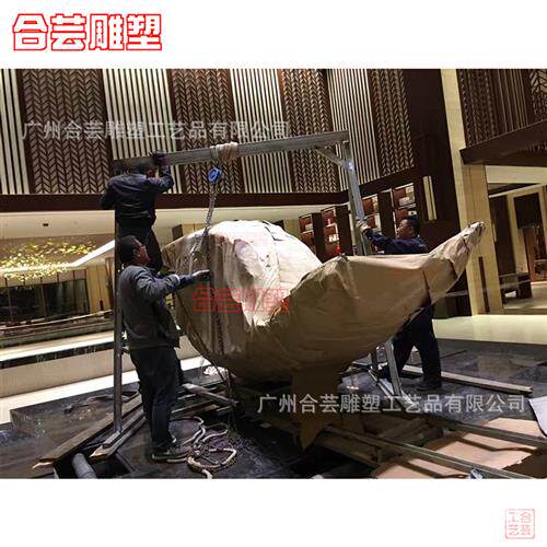 不锈钢雕塑抽象船铁艺金属水景流水艺术景观创意大厅酒店装饰摆件