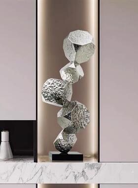 客厅不锈钢金属装置摆设售楼处艺术雕塑酒店走道大型落地抽象摆件