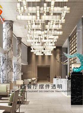 厂家直供现代欧式透明树脂雕塑水浪造型摆件样板房售楼处别墅客厅