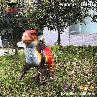 设计仿真鸭嘴龙粘毛产品恐龙模型产品主题公园使用