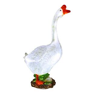 户外花园庭院玻璃钢仿真发光大鹅摆件农场动物雕塑园林景观装饰品