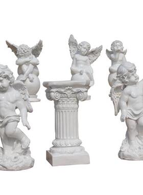 户外公园林景观玻璃钢欧式人物雕塑别墅花园庭院天使小区装饰摆件