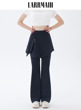 LARRMAIN美式辣妹高腰提臀休闲微喇运动屁帘女款秋季百搭喇叭裤