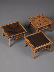 迷你湘妃竹岩石竹制小花几禅意手工天然茶室桌面摆件茶玩茶具配件