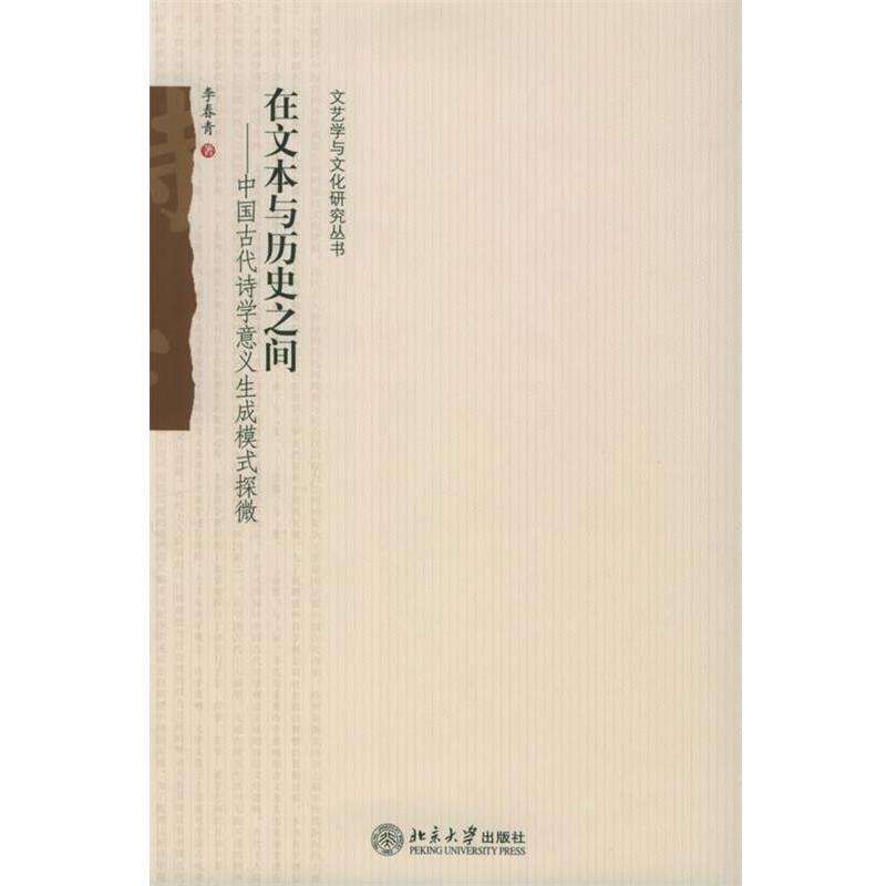 【正版书】 在文本与历史之间:中国古代诗学意义生成模式探微——文艺学与文化研究丛书 李春青 著 北京大学出版社