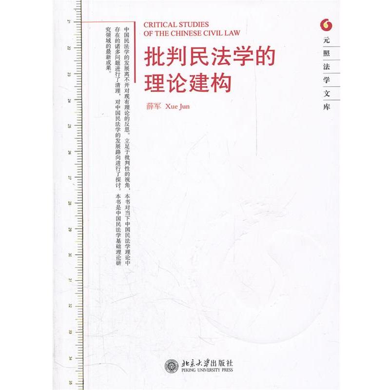【正版书】 批判民法学的理论建构 薛军　著 北京大学出版社