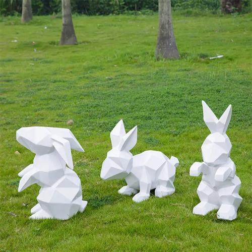 玻璃钢卡通网红兔几何云朵兔子雕塑售楼部切面可妮兔摆件大型定制,家居饰品,落地摆件,淘宝优惠券,粉丝福利购,淘宝优惠卷