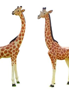 玻璃钢大型发光长颈鹿雕塑户外公园林景观房地产动物落地装饰摆件