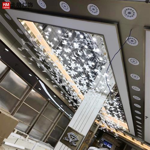 现货珠宝店蝴蝶装饰挂件吊灯售楼部沙盘样板房酒店大厅琉璃玻璃灯