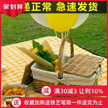 春游户外ins藤编日式田园野餐篮子1