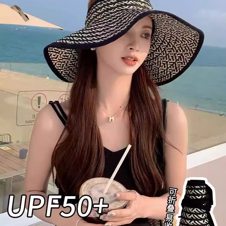 大檐可折叠出游防晒空顶帽子女款图片