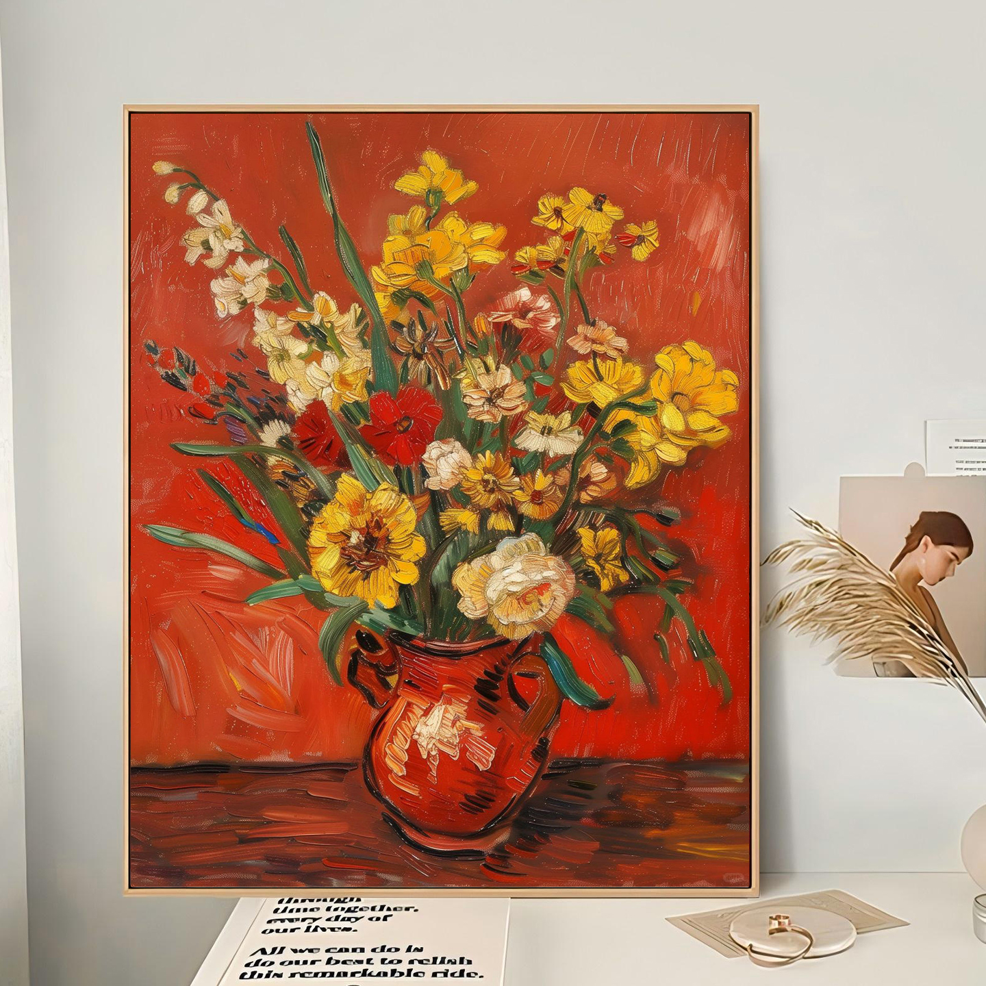 数字油画填色diy手绘高级感欧式复古花卉装饰画客厅餐厅卧室挂画图片