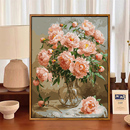 饰手工填涂色挂墙画 治愈系diy花卉数字油画油彩高级感客厅风景装