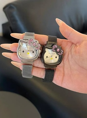 可爱水钻kt猫咪手表手链女甜酷辣妹潮流时尚个性百搭Y2K手饰饰品