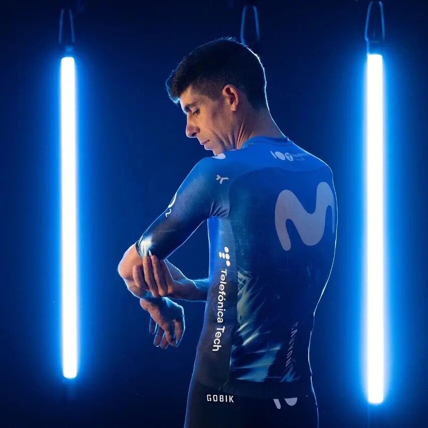 环法MOVISTAR移动之星车队骑行服夏季速干透气公路自行车上衣短袖