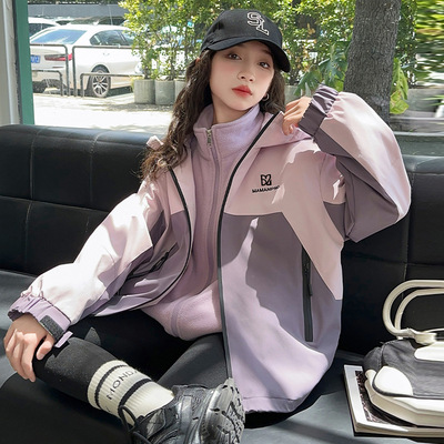 女童冲锋衣三合一可拆卸加厚夹棉