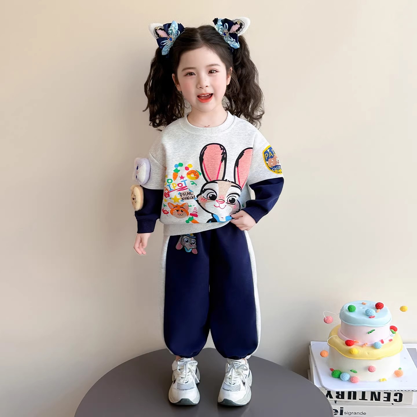 女童朱迪运动套装兔子警官两件套