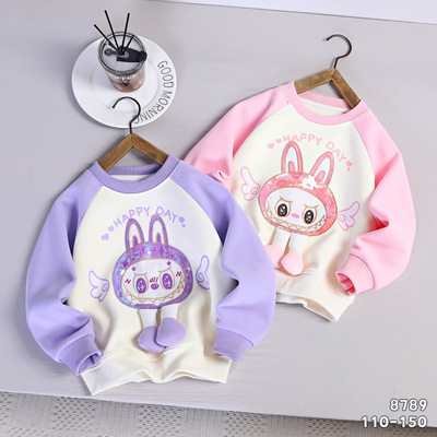 女儿童纯棉秋冬卡通圆领可爱卫衣