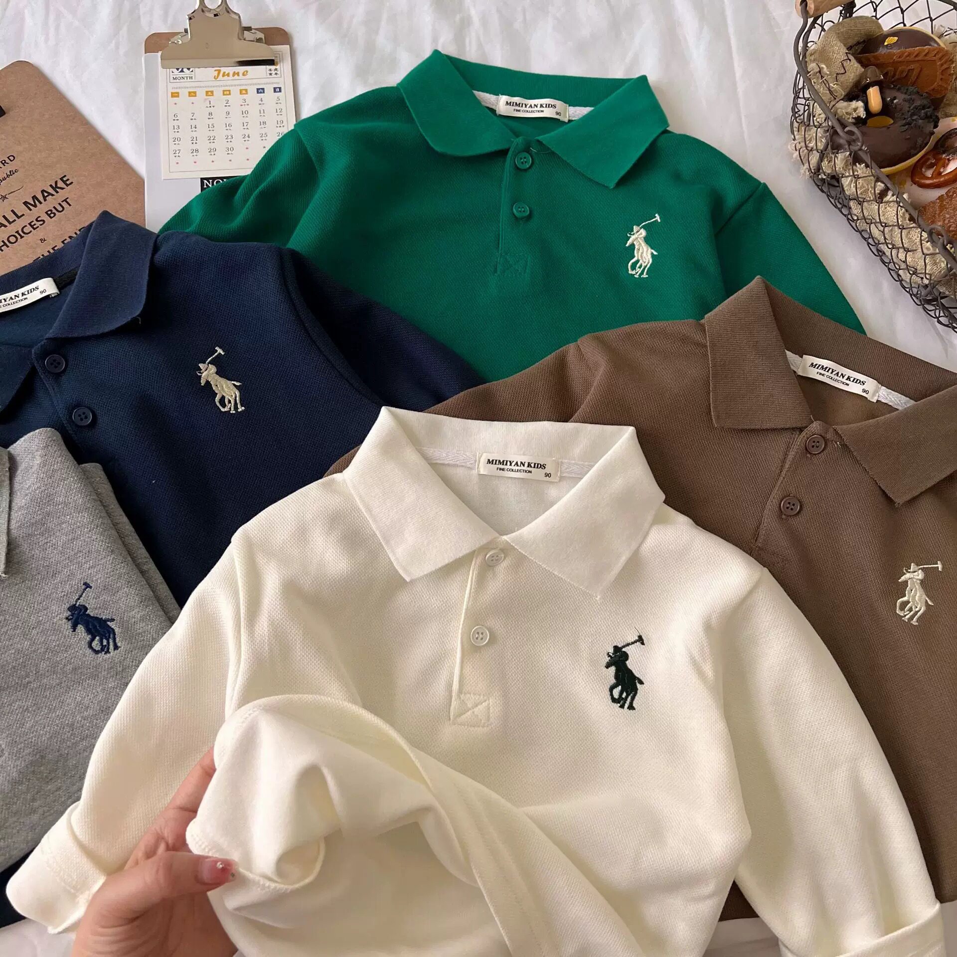 男童翻领POLO长袖T恤卫衣春秋款