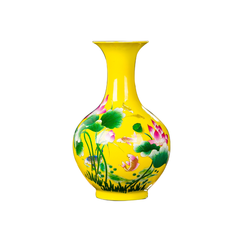 现代中式客厅家居饰品水晶釉陶瓷器花瓶插摆件玄关桌面工艺品摆设