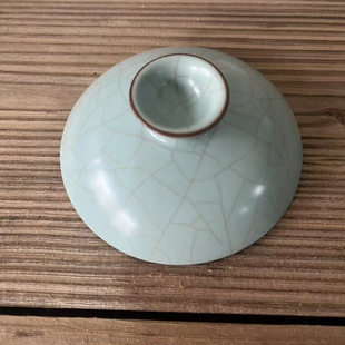 汝窑开片可养盖碗盖子单盖置三才茶碗茶杯配盖托陶瓷功夫茶具