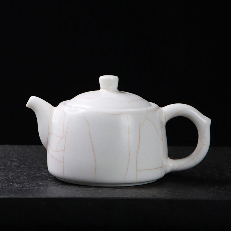 象牙白原矿开片手工功夫茶具陶瓷