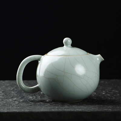 清沐堂主天青汝窑开片养线迷你西施壶小号家用陶瓷泡茶壶功夫茶具
