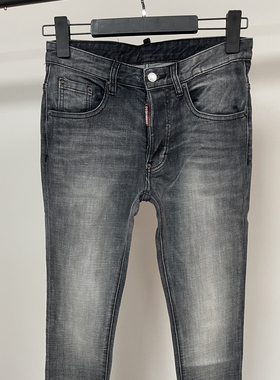 6028新款D2牛仔裤 时尚修身破洞补丁油漆破墨小脚拼接牛仔裤男