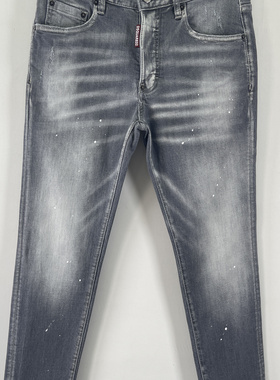 6070春夏新款D2潮男水洗黑色休闲牛仔裤时尚百搭拉链装饰牛仔裤男